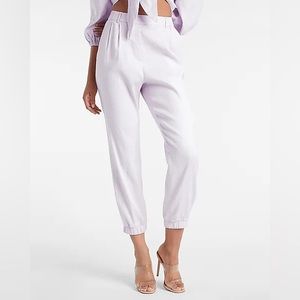 EXPRESS High Waisted Jogger Pants- Beige